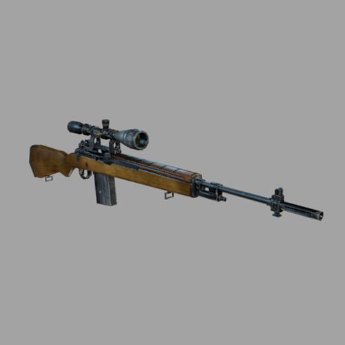 Rifle M14 low poly + textures  preview image